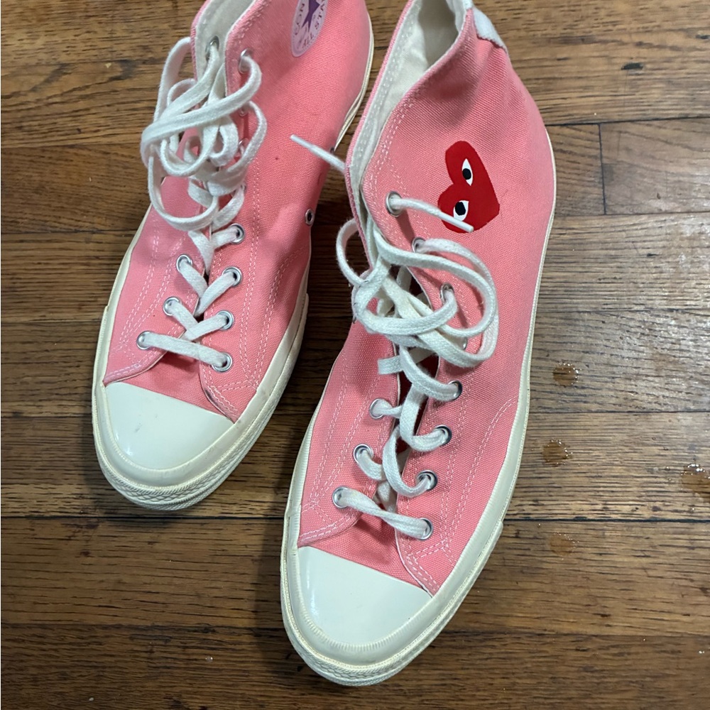 Converse Pink High-Top Sneakers comme de garcons
